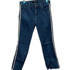 J Brand Selena Cropped Bootcut Jeans with Ribbon Side Stripe - Size 26